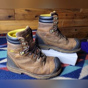 Keen Dry Boots Mens Sz 11 Brown Leather Steel Toe Work 600G Insulated Waterproof
